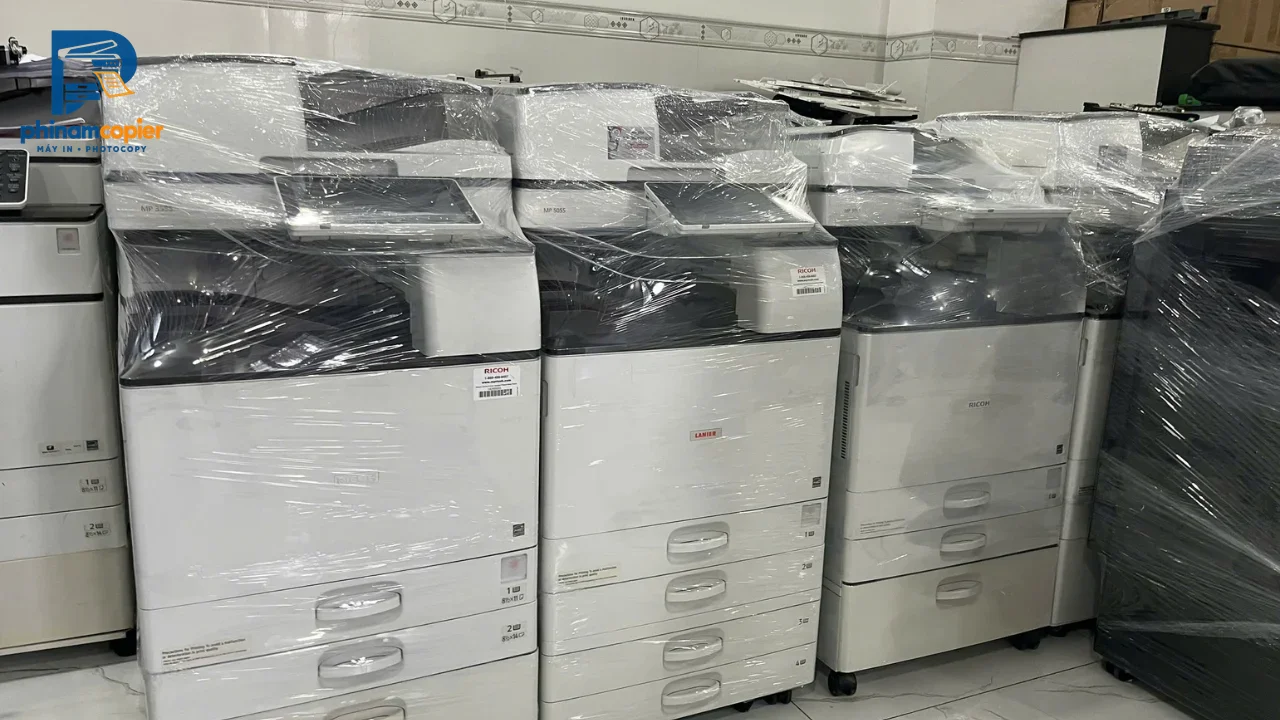Dàn máy photocopy Ricoh và Lanier mới bọc nilon, sẵn sàng giao hàng