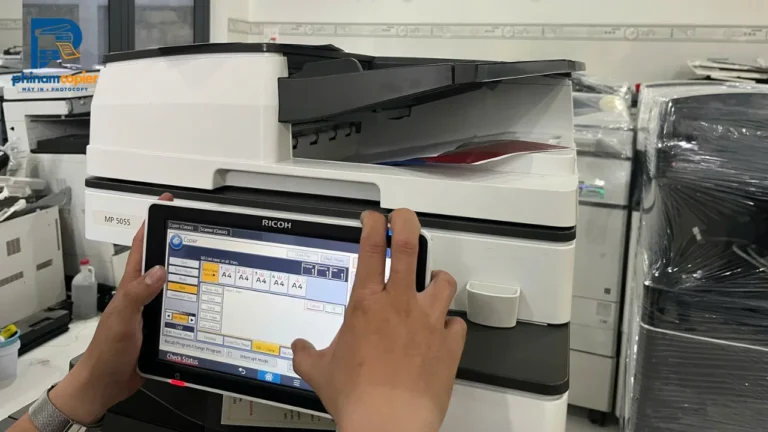 Đánh giá máy photocopy Ricoh MP 5055: Thông số, ưu nhược điểm & ai nên thuê
