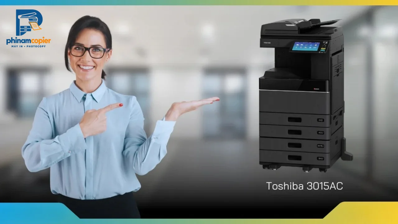 Phụ nữ giới thiệu máy photocopy Toshiba 3015AC